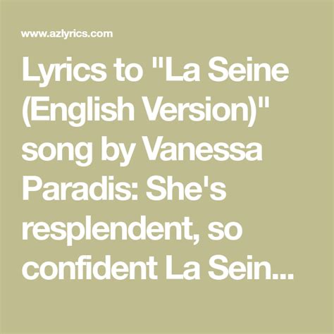 la seine lyrics in english|More.